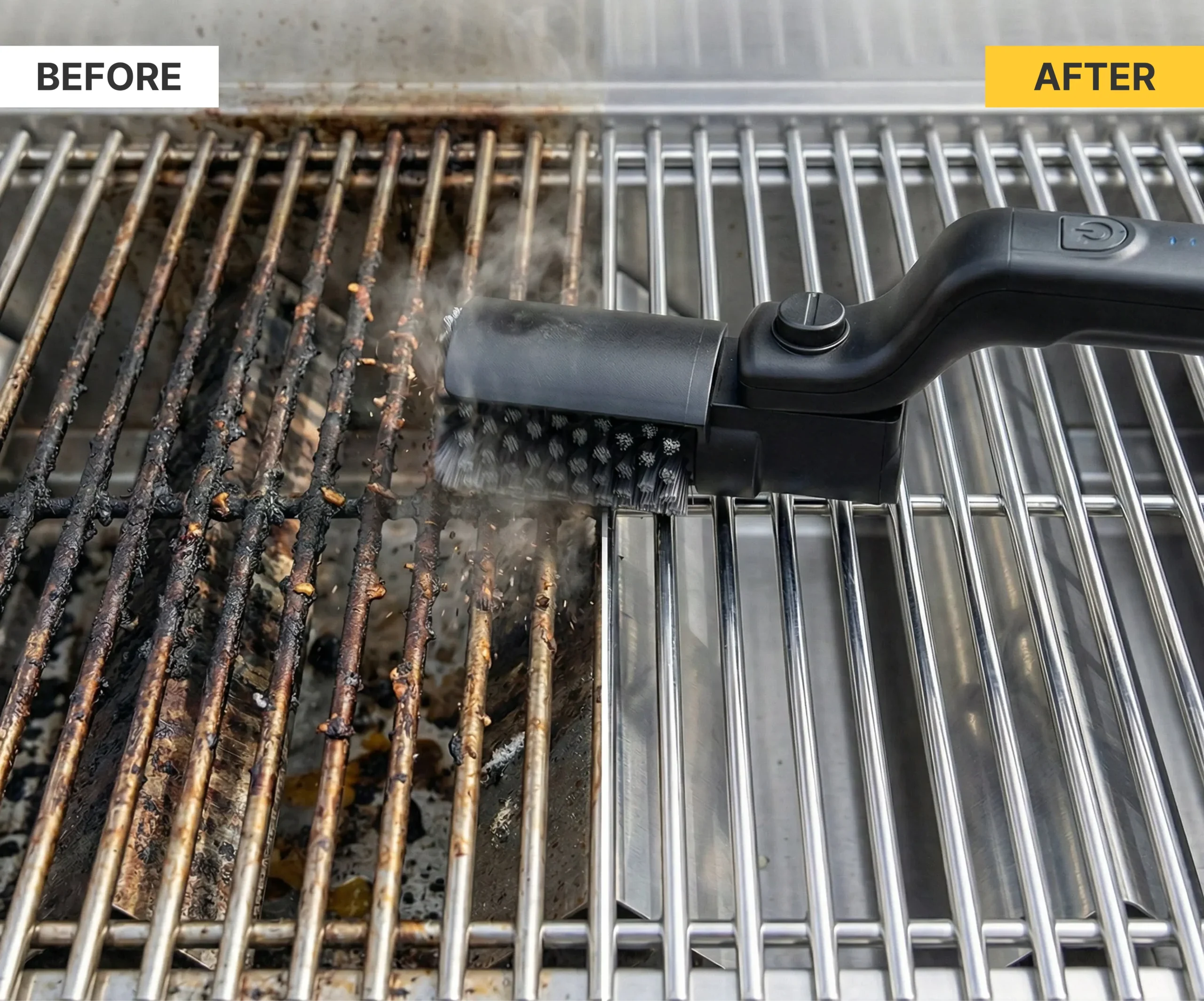 GrillSync Electric Brush detachable heads and controls